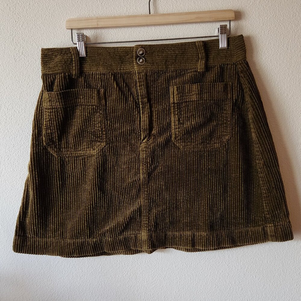 Madewell Olive Corduroy Mini Skirt